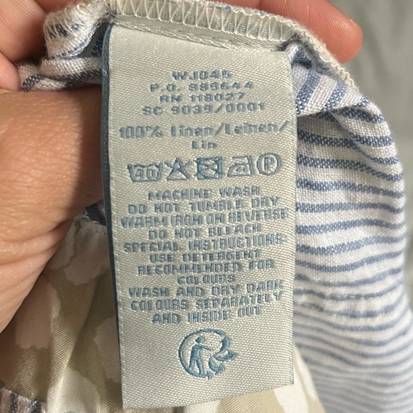 Boden Blue White Striped Linen Cuffed Shorts Size 16 - Picture 5 of 7